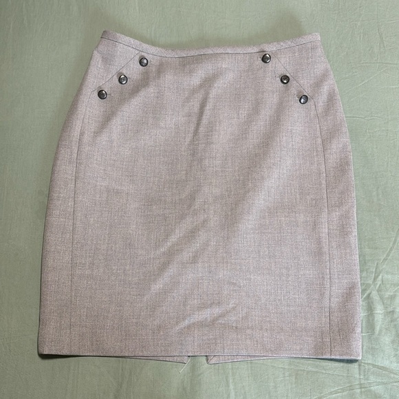 WHBM - Gray Buttoned Detail Skirt - Picture 1 of 12